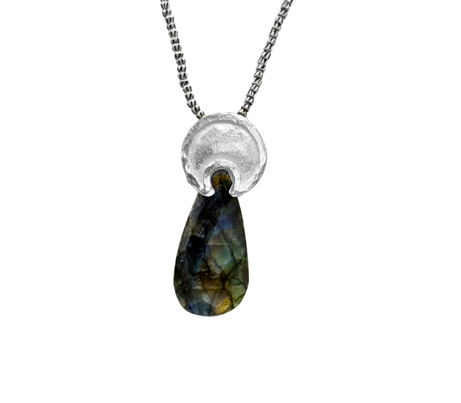 pendente luna con labradorite