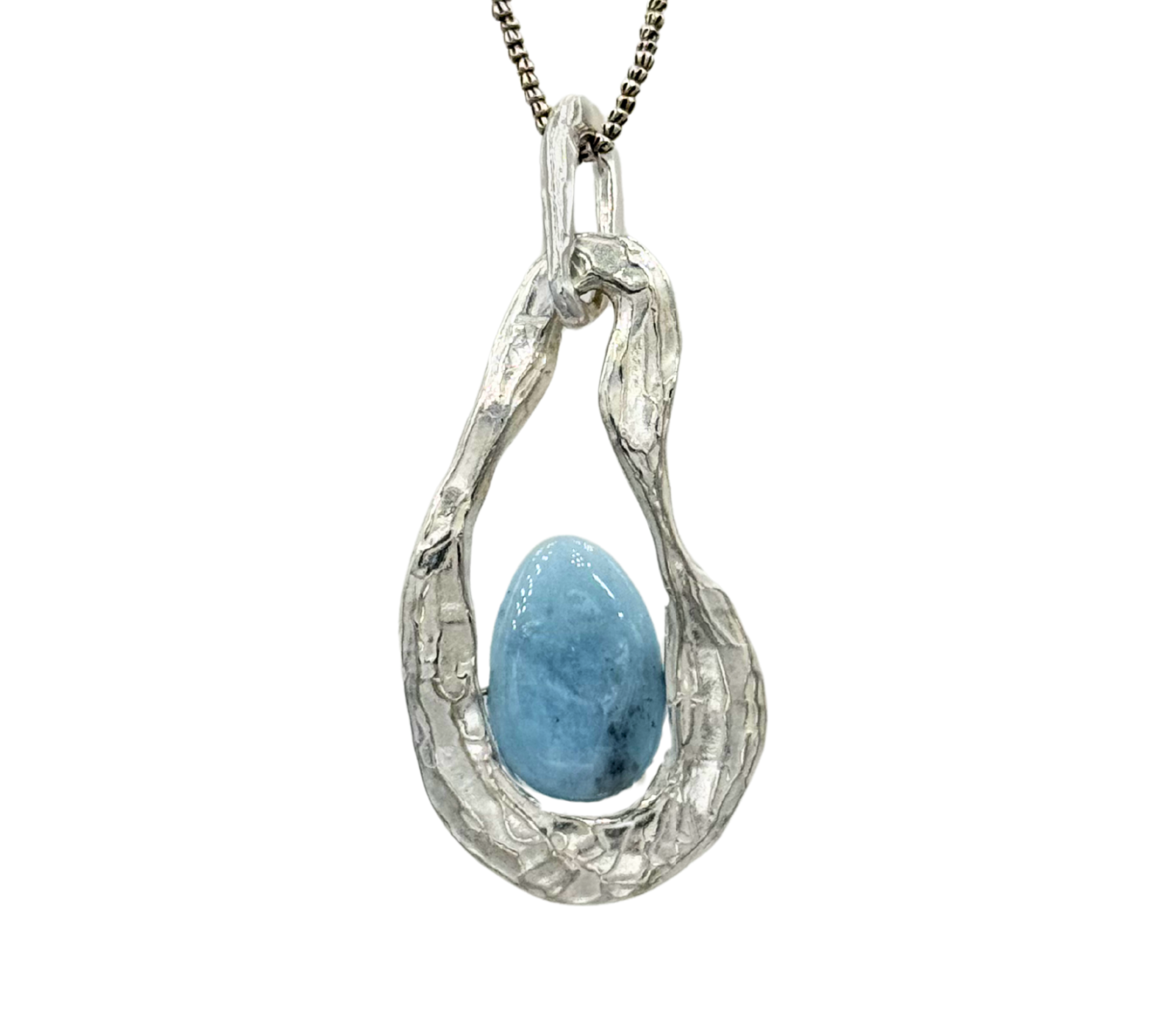 pendente in argento con acquamarina