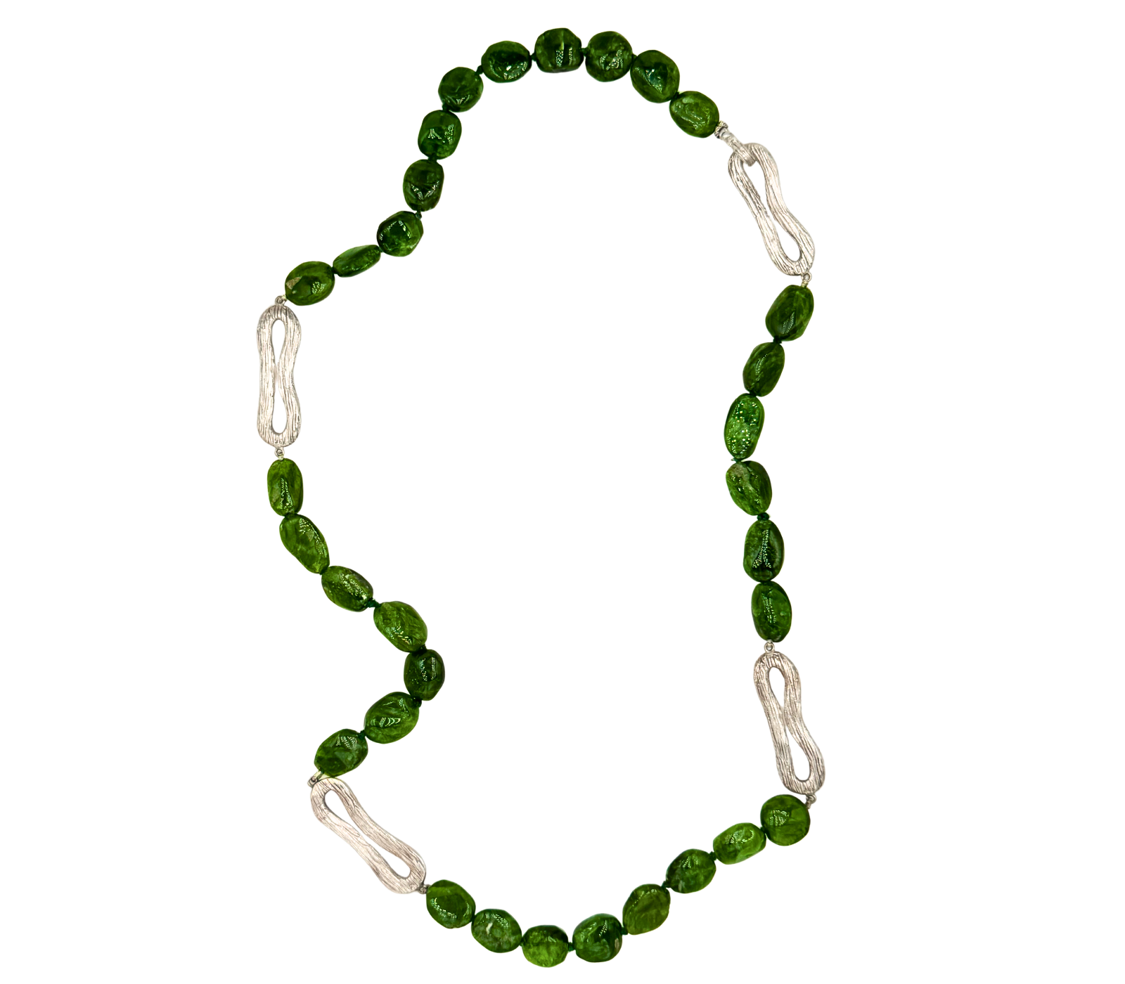 collana in argento e cromodiopside