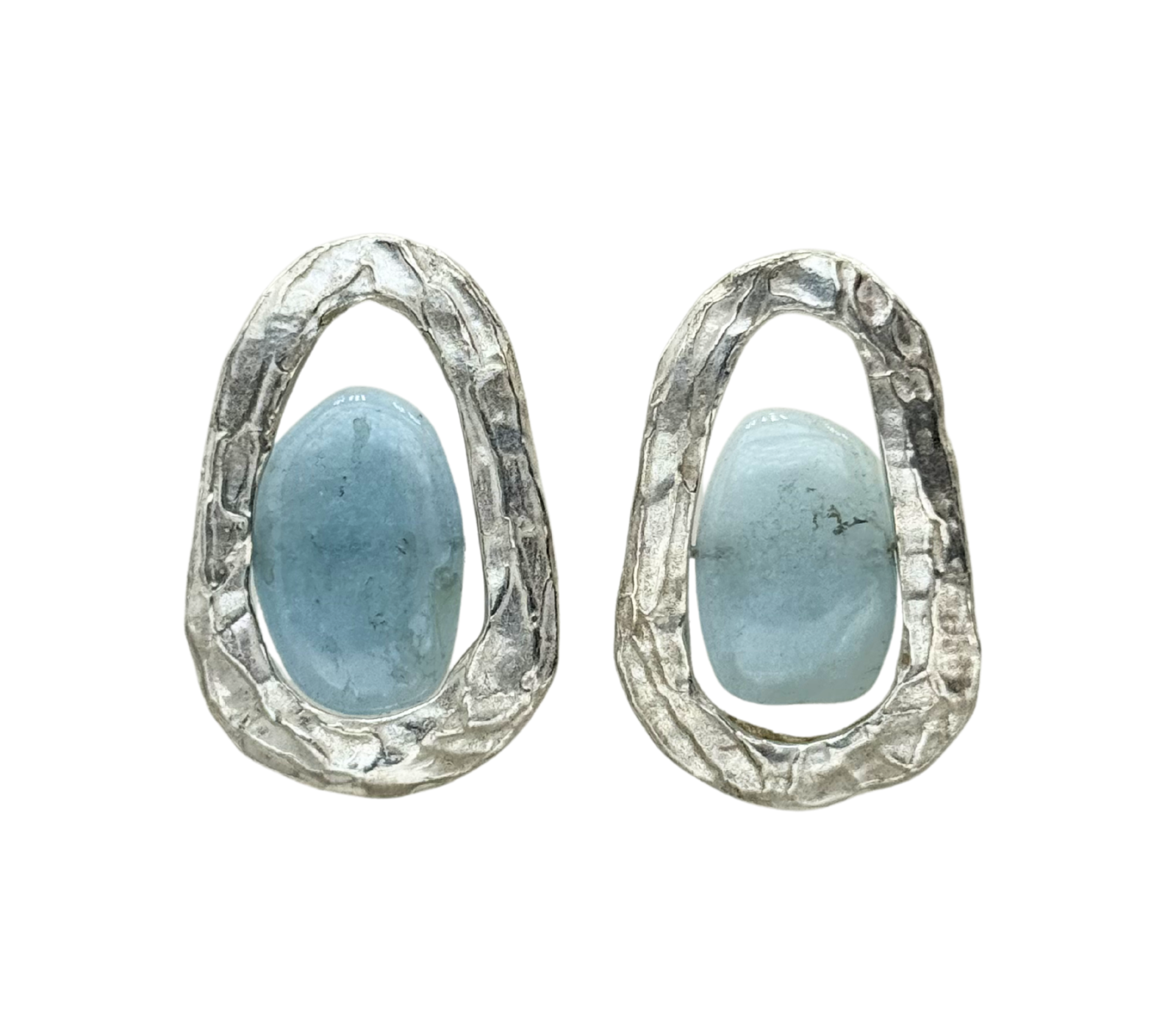 orecchini argento e acquamarina