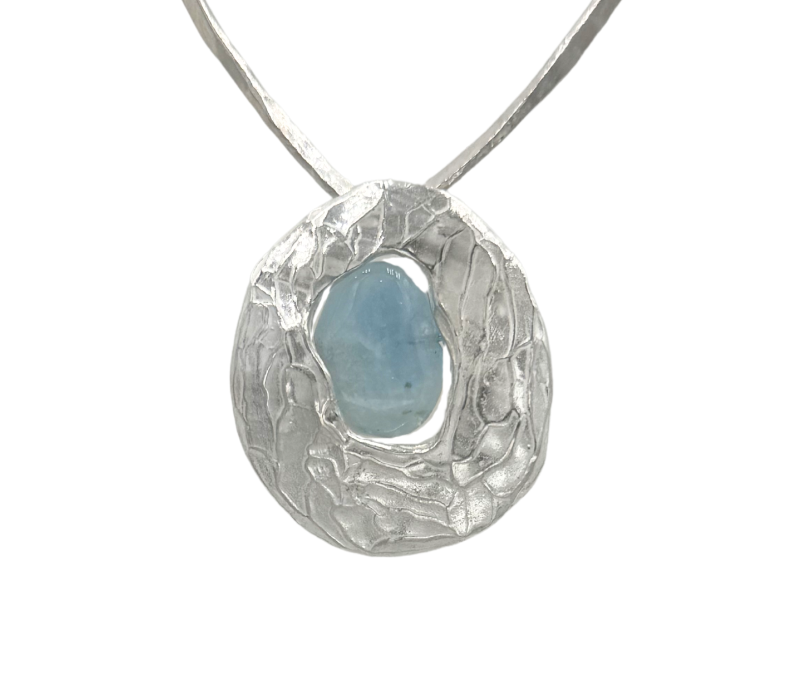 pendente argento e acquamarina