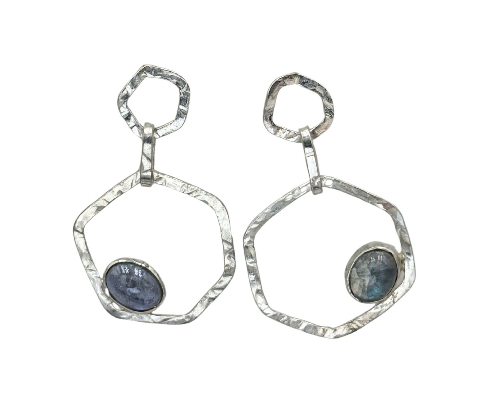 orecchini argento e labradorite