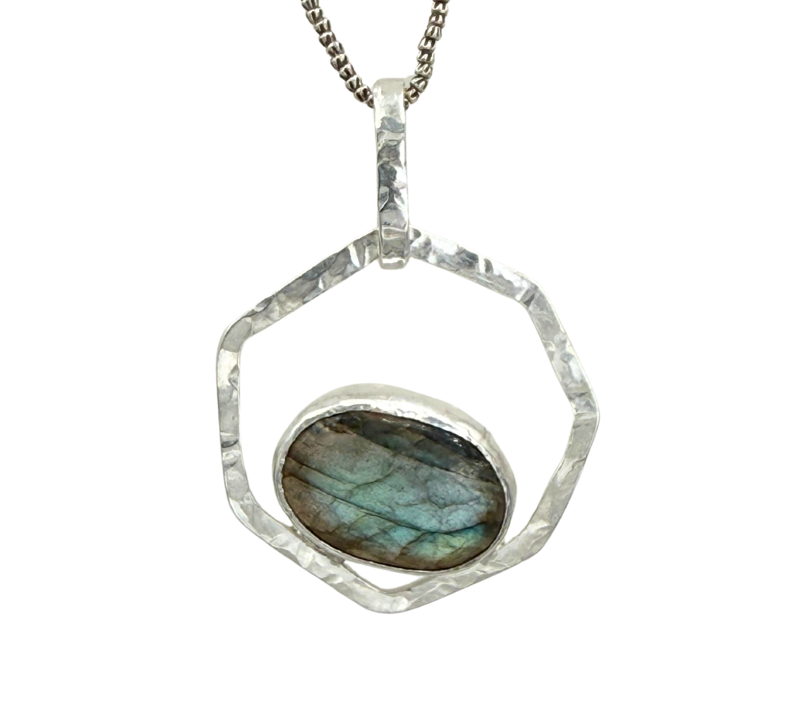 pendente eptaedro con labradorite