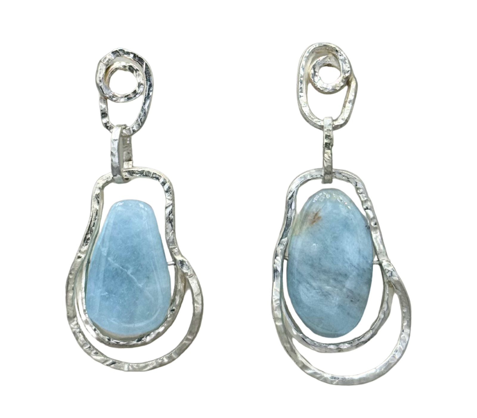 orecchini argento e acquamarina