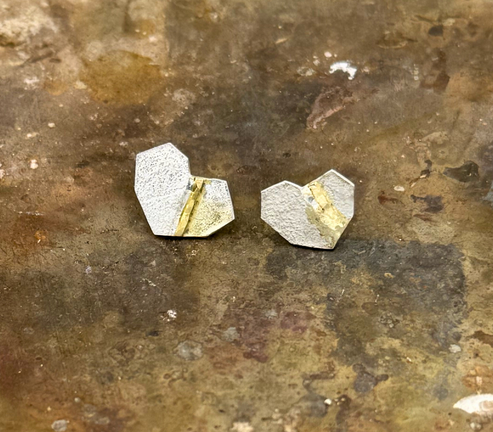 orecchini kintsugi cuore spigoloso