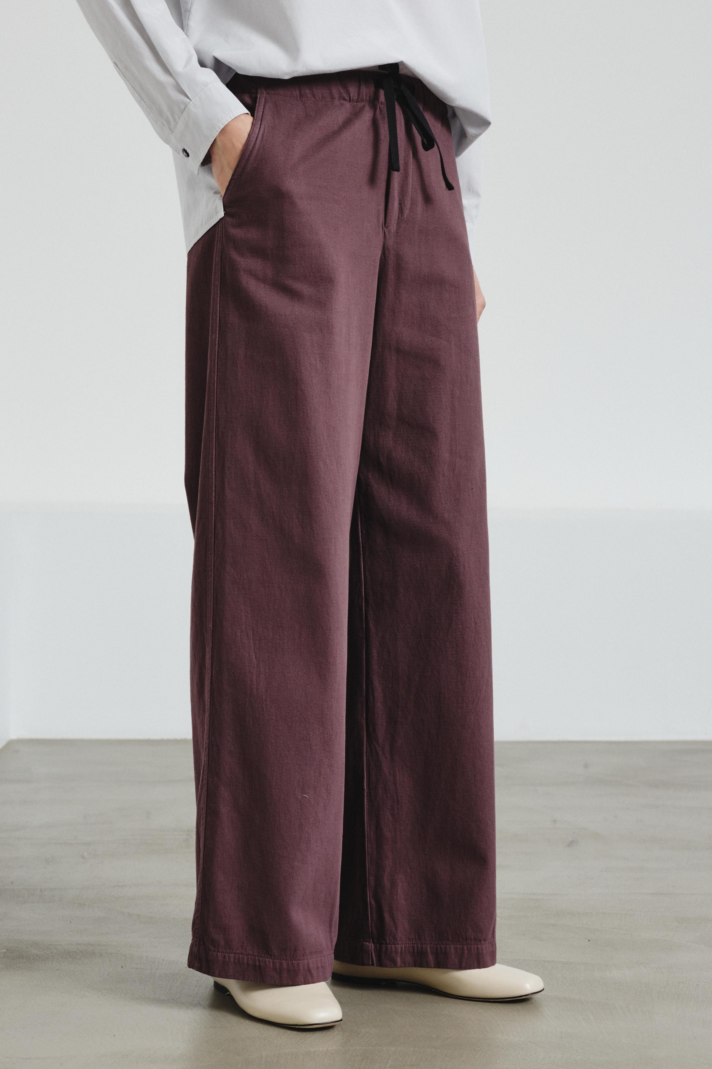 【TROVE】pino wide trousers Wide-leg trousers in brushed drill