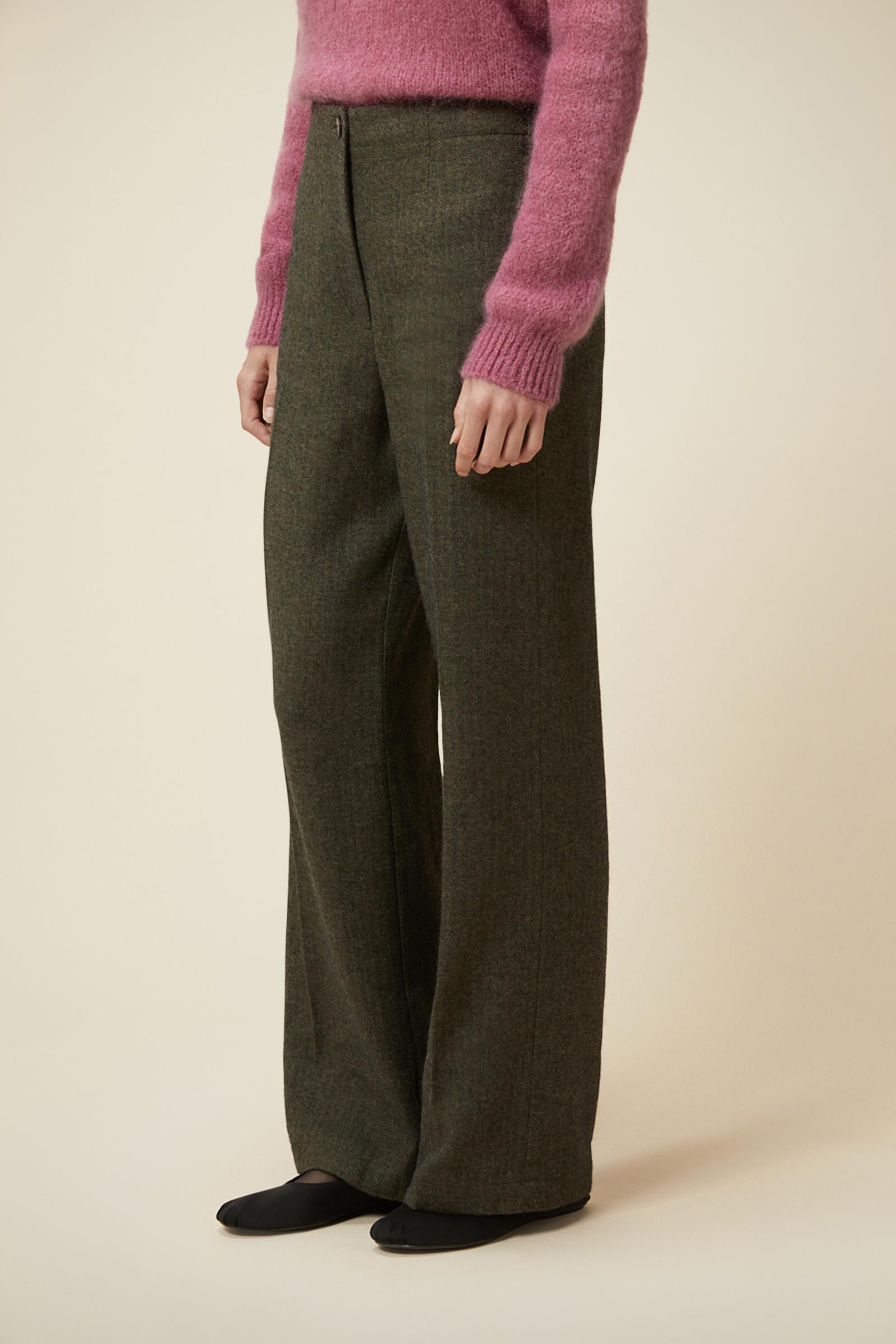 Pantalon écru en laine Pomandere - Pantalons Femme