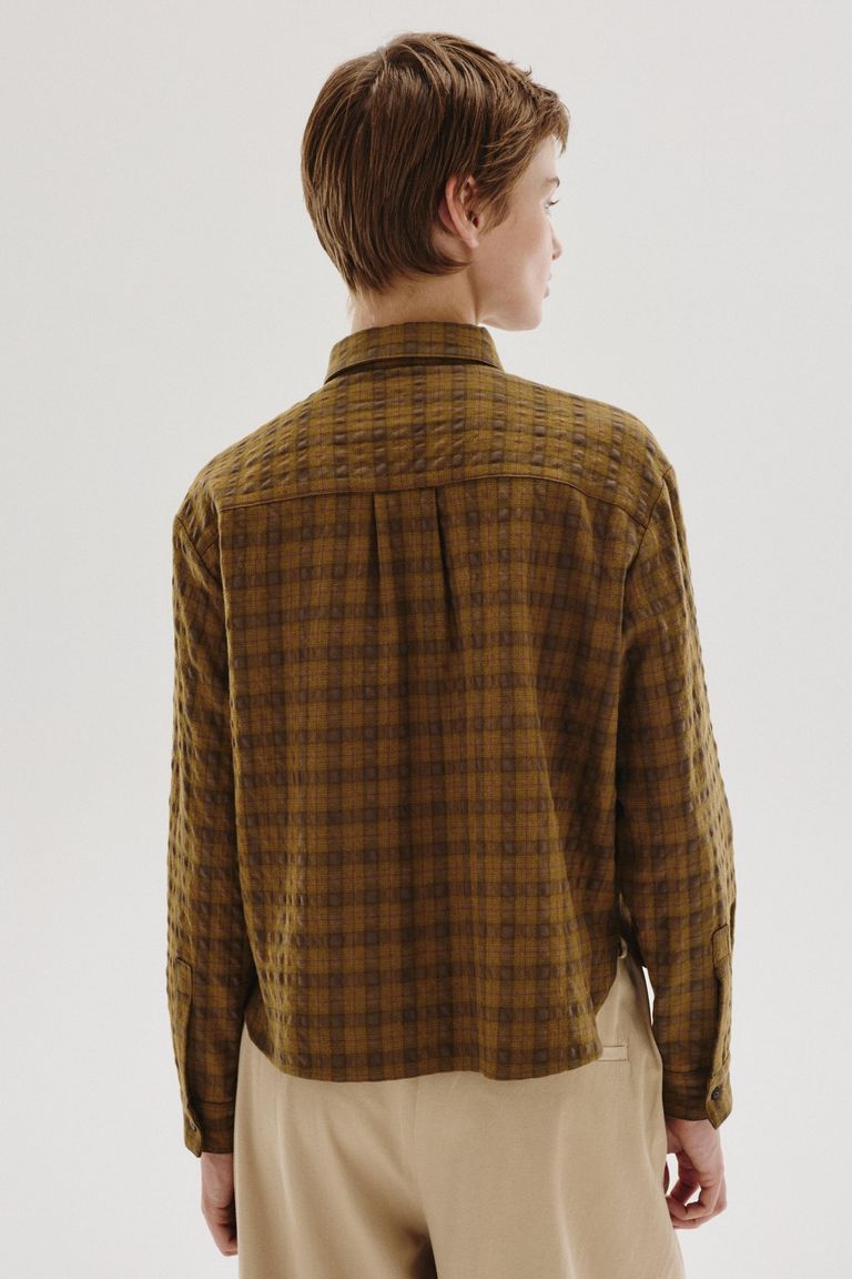 Surchemise en flanelle de coton et laine à carreaux