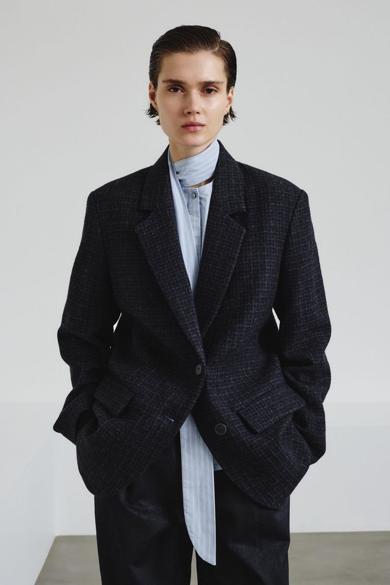 Micro check jacket