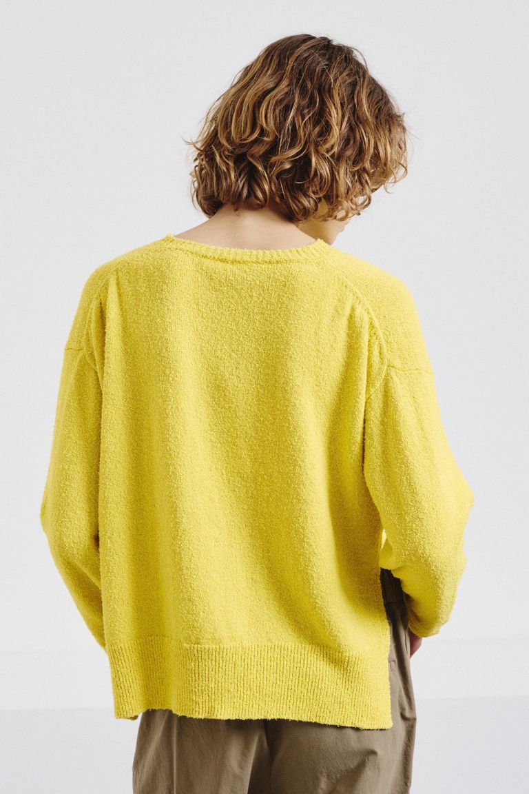 Crew-neck knit in linen and cotton