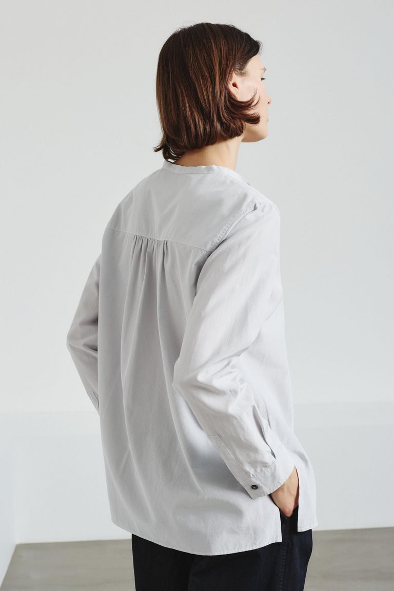 Cotton and silk poplin shirt