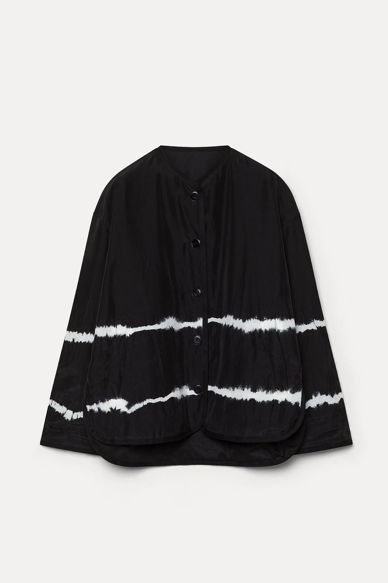 Reversible peacoat with reserved-dye