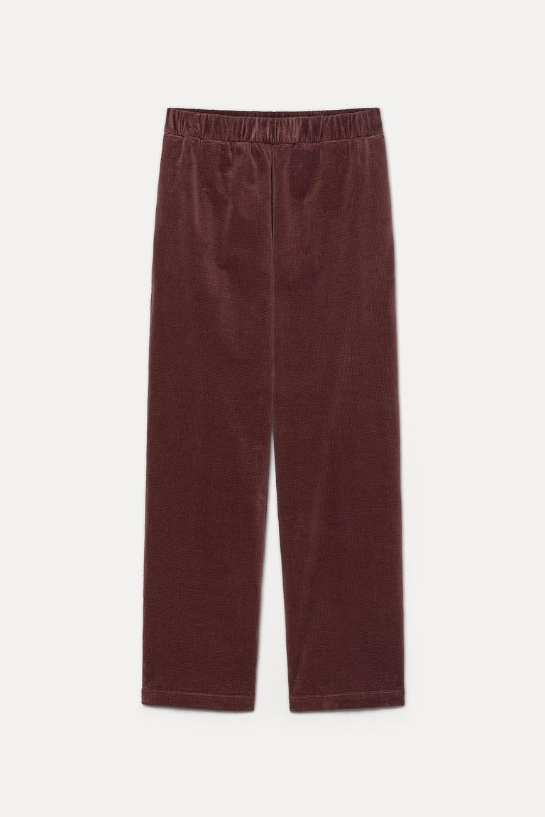Corduroy jogging trousers mauve