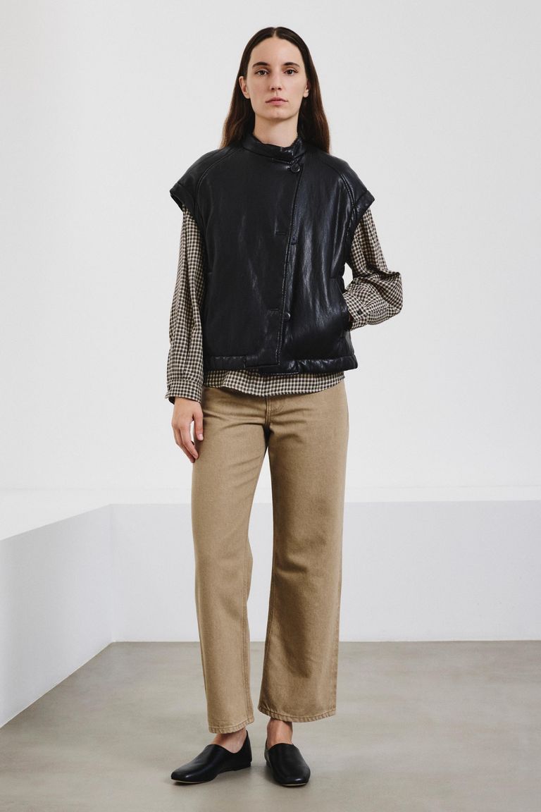 Gilet in ecopelle nero