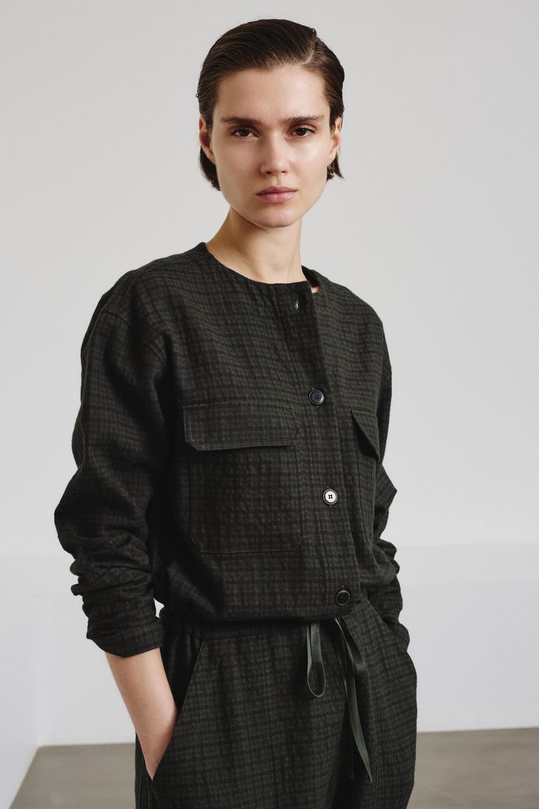 Felted microcheck jumpsuit