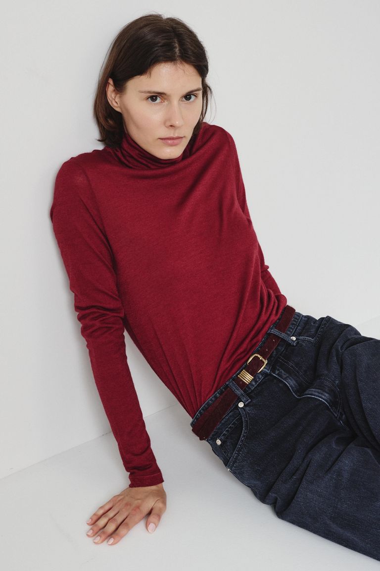Col roulé en jersey de laine