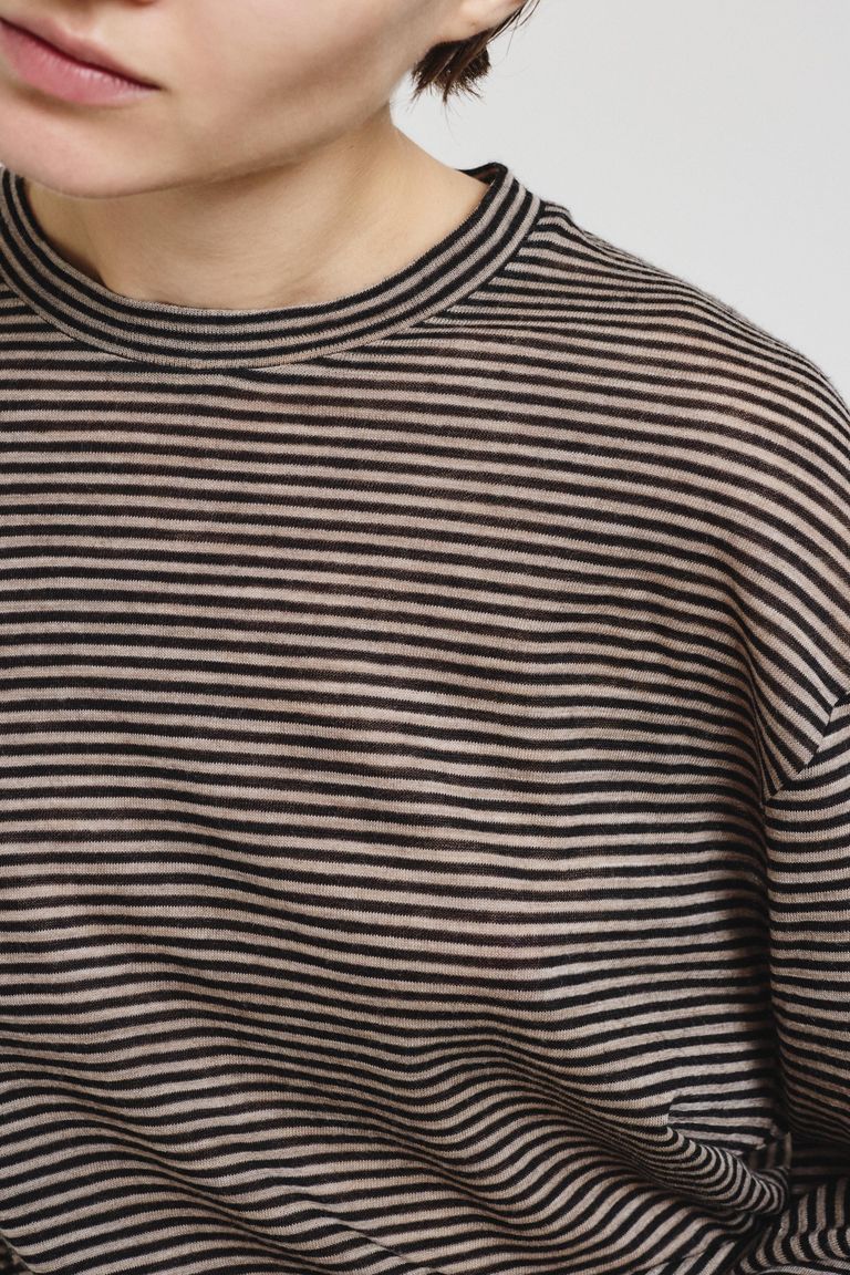 Long-sleeve T-shirt in striped jersey