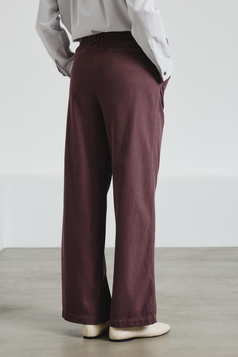 Wide-leg trousers in brushed drill