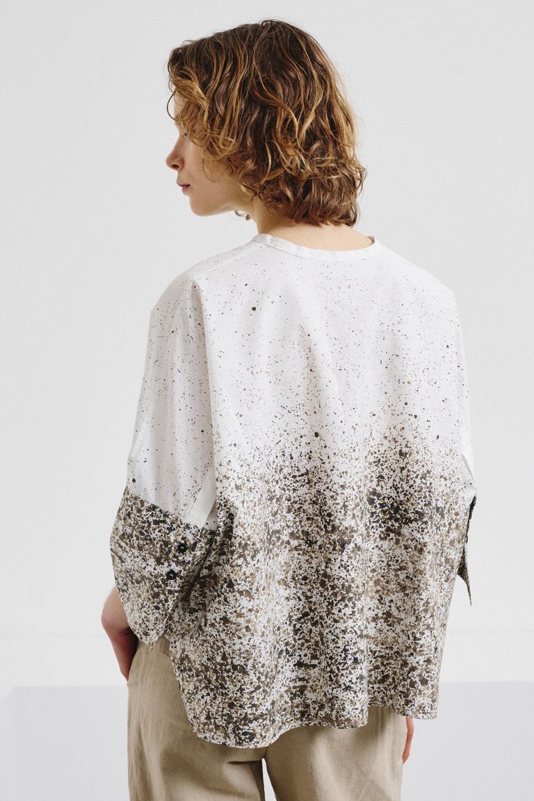 Printed poplin shirt