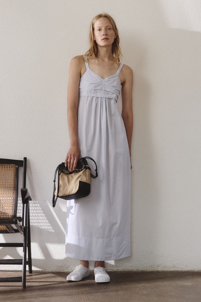 Striped poplin dress