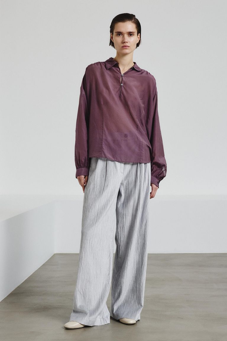 Cotton and silk muslin shirt