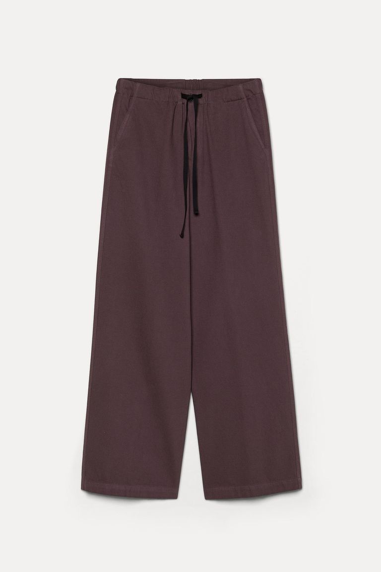 Wide-leg trousers in brushed drill