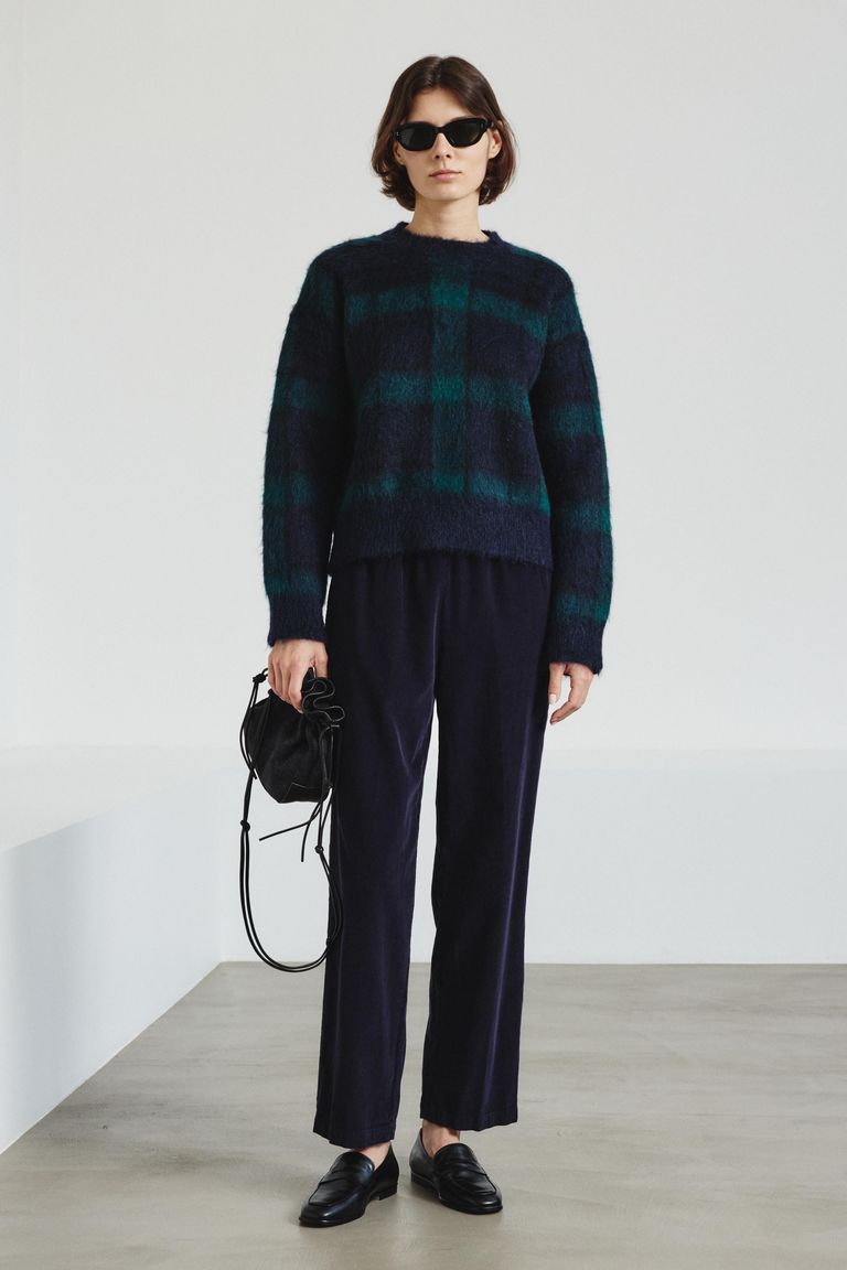 Jacquard crew neck in mohair