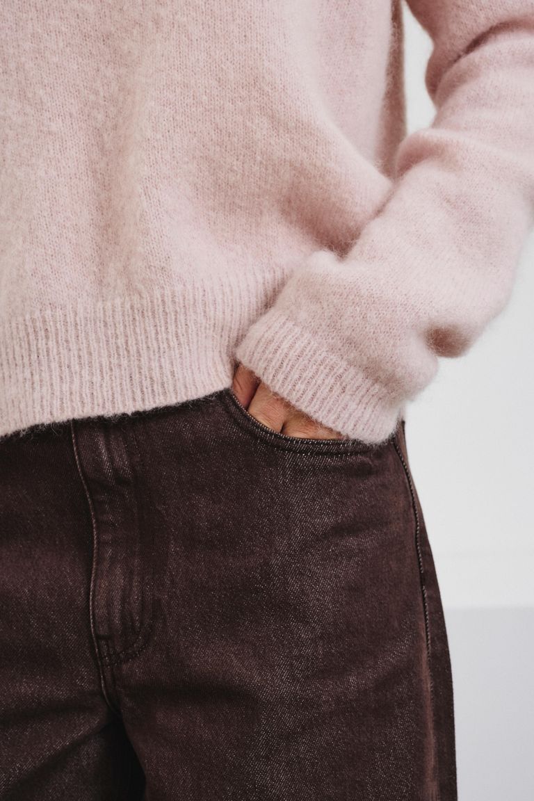 Pull col rond en mohair