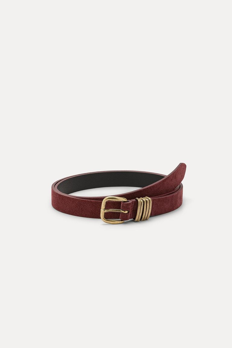 Suede leather belt