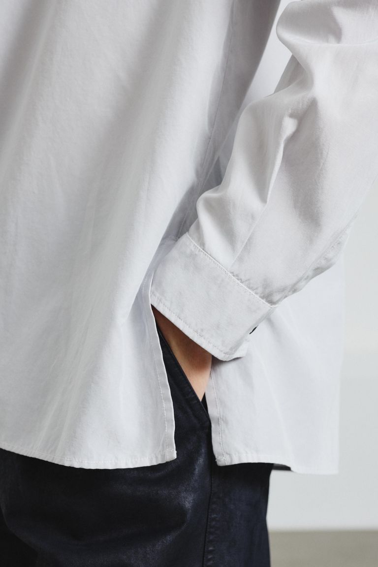 Cotton and silk poplin shirt