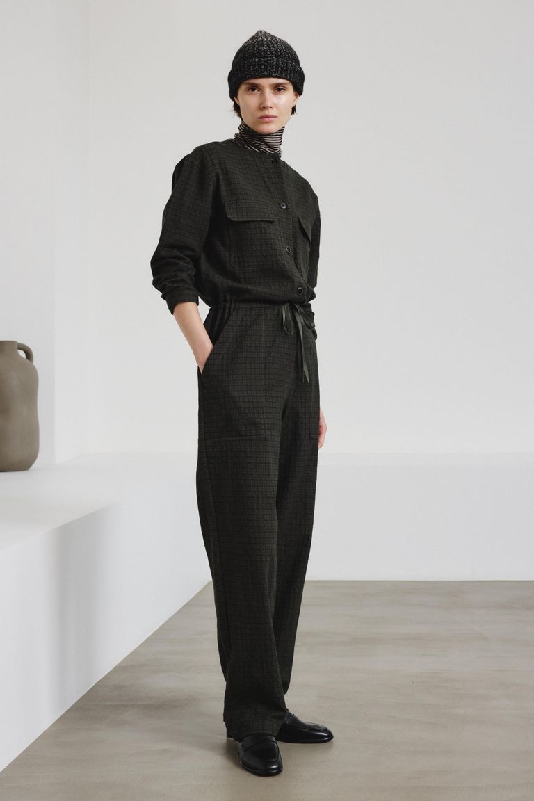Felted microcheck jumpsuit