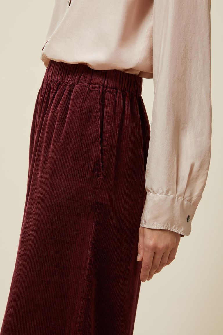 Wideleg trousers with elastic waist