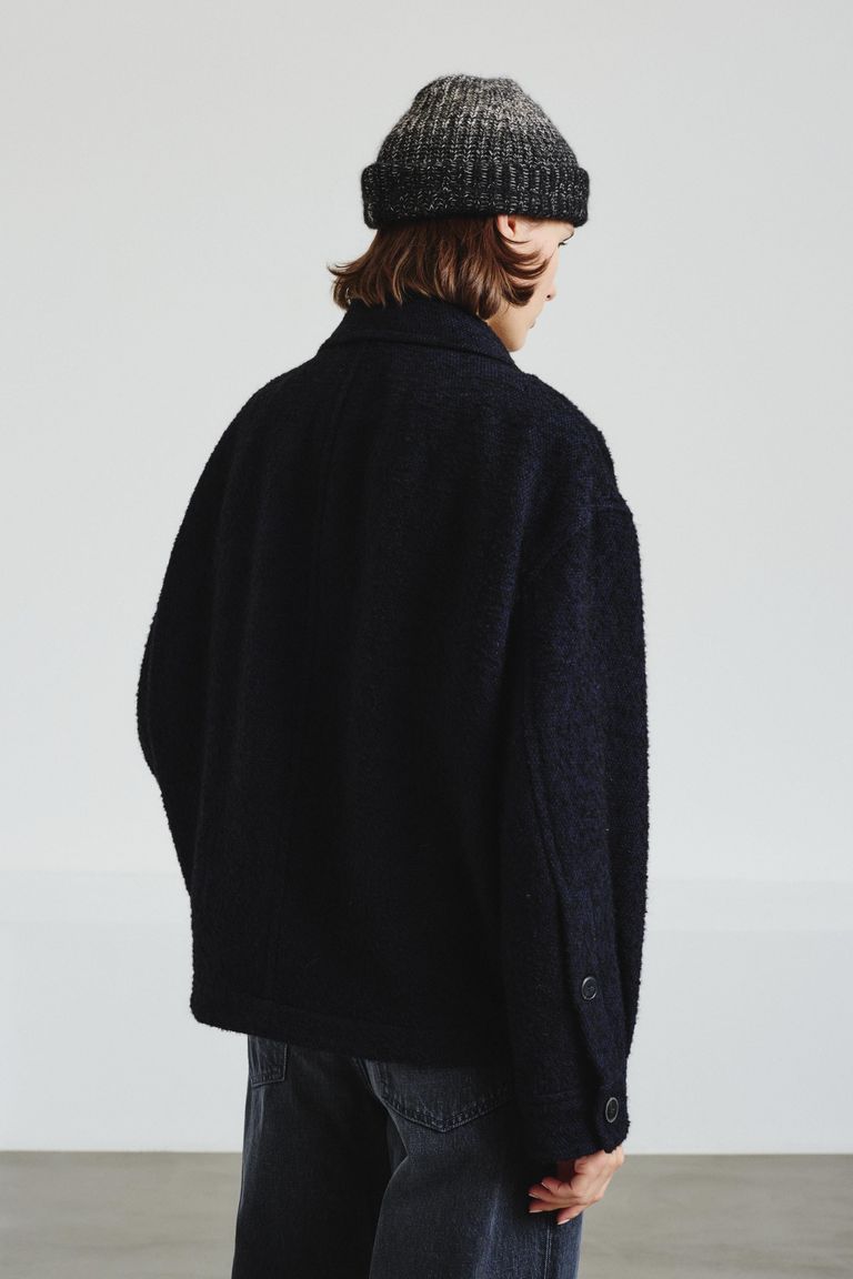 Two-tone bouclè peacoat