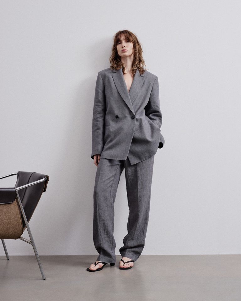 Veste en pied-de-poule de lin