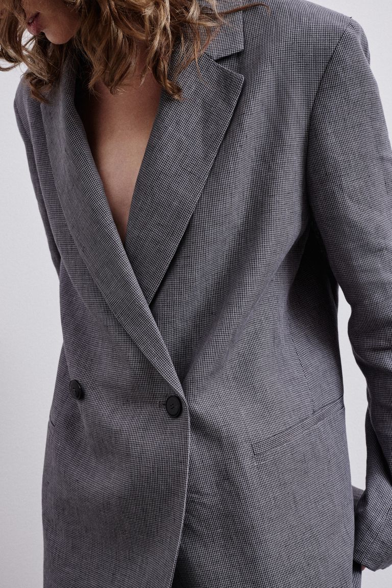 Veste en pied-de-poule de lin