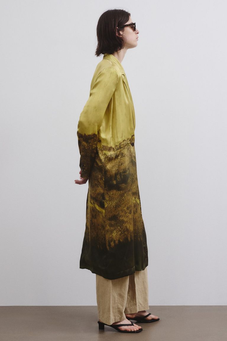 Cappotto in raso stampato