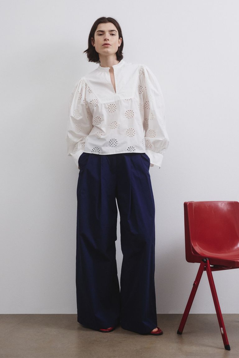 Camicia in sangallo di cotone