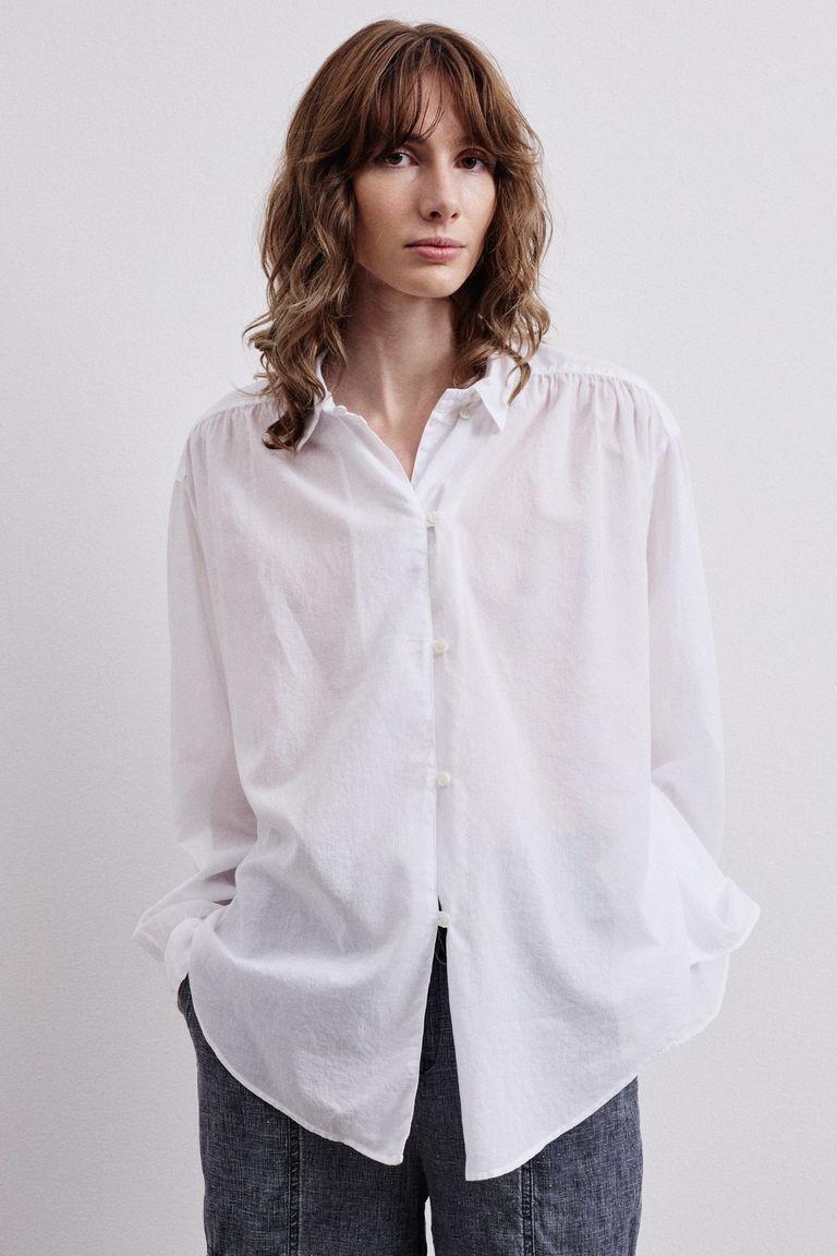 Fluid cotton batiste shirt