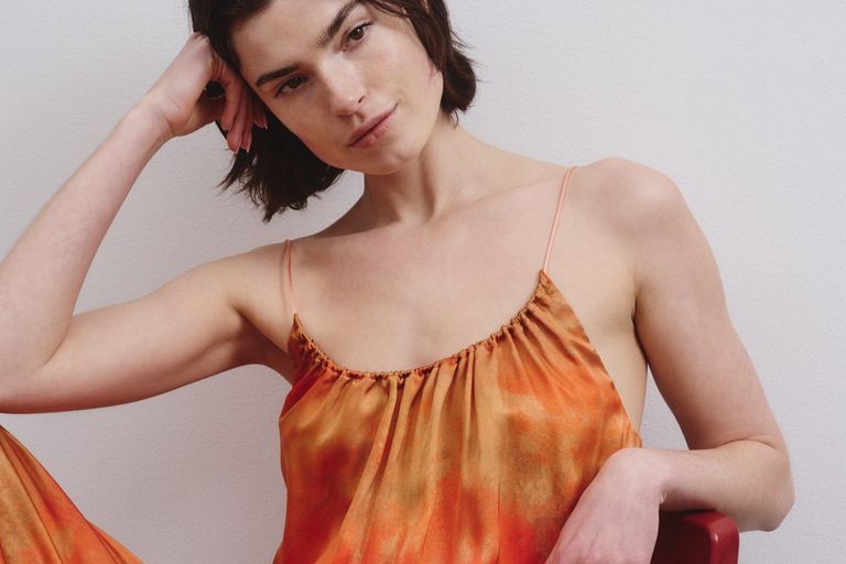 Top in raso stampato