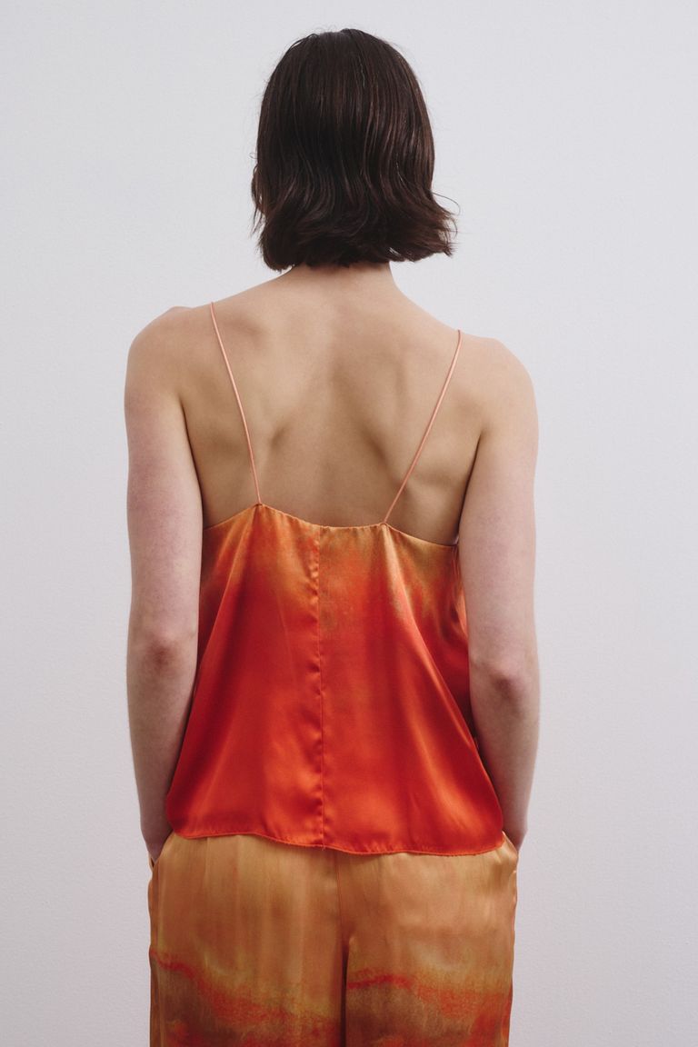 Top in raso stampato