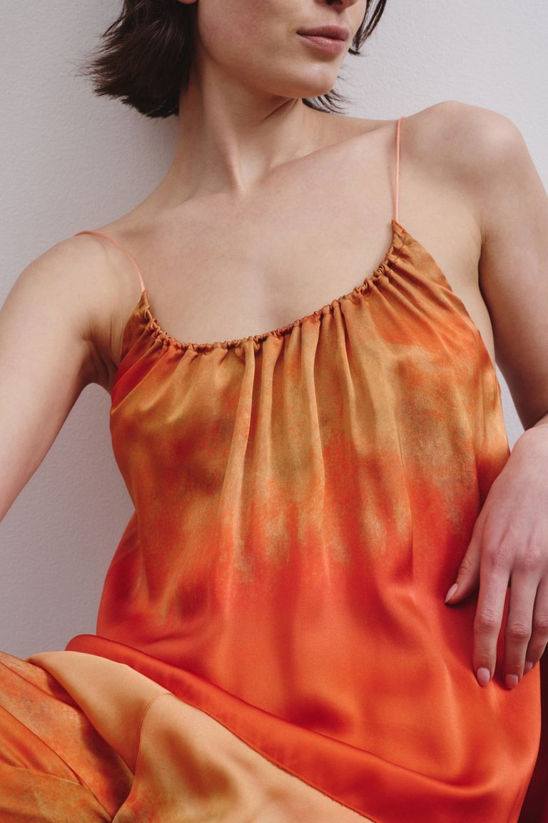 Top in raso stampato