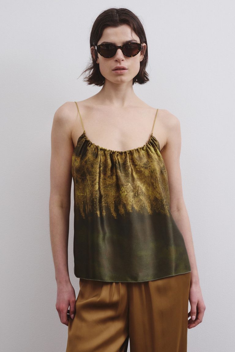 Top in raso stampato