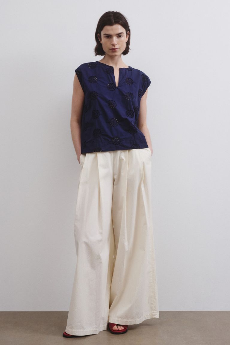 Top in sangallo di cotone