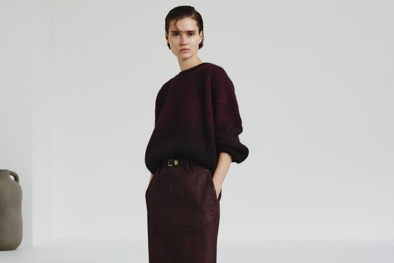 Pull en côte anglaise dégradée à col rond