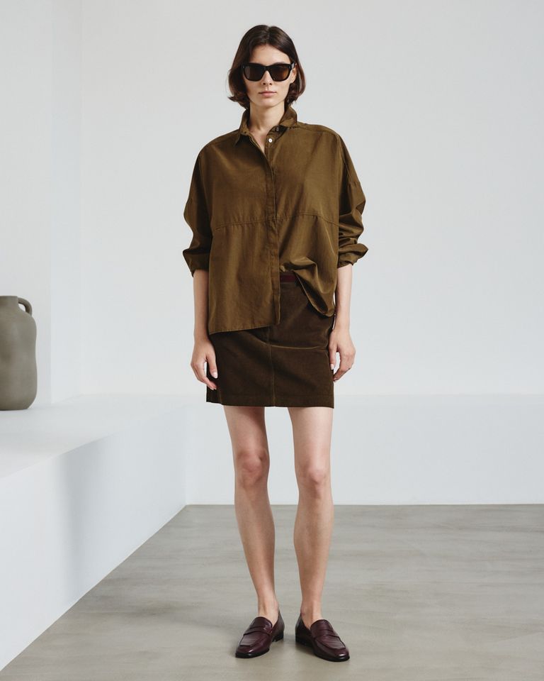 Minigonna in velluto millerighe