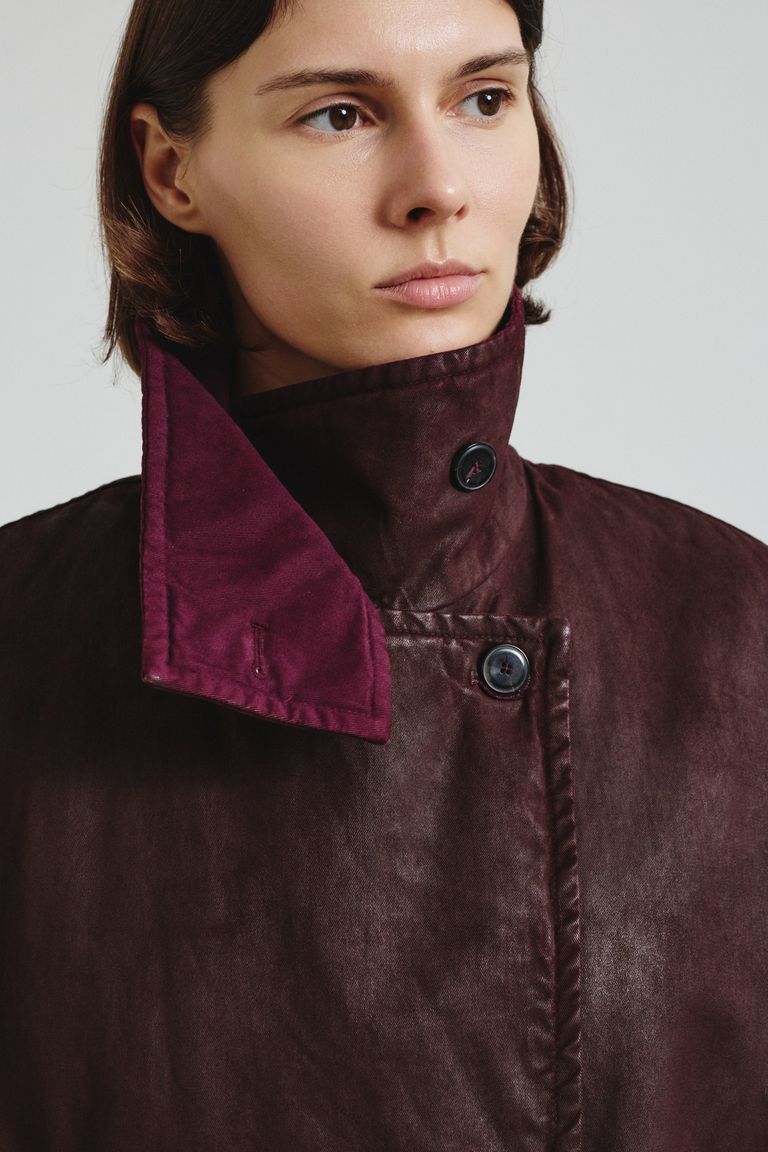 Gilet en drill de coton avec finition effect cuir