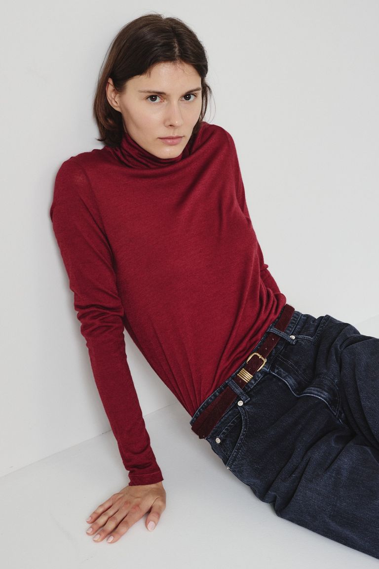 Col roulé en jersey de laine