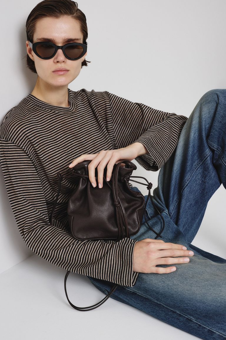 Borsa bucket mini in nappa