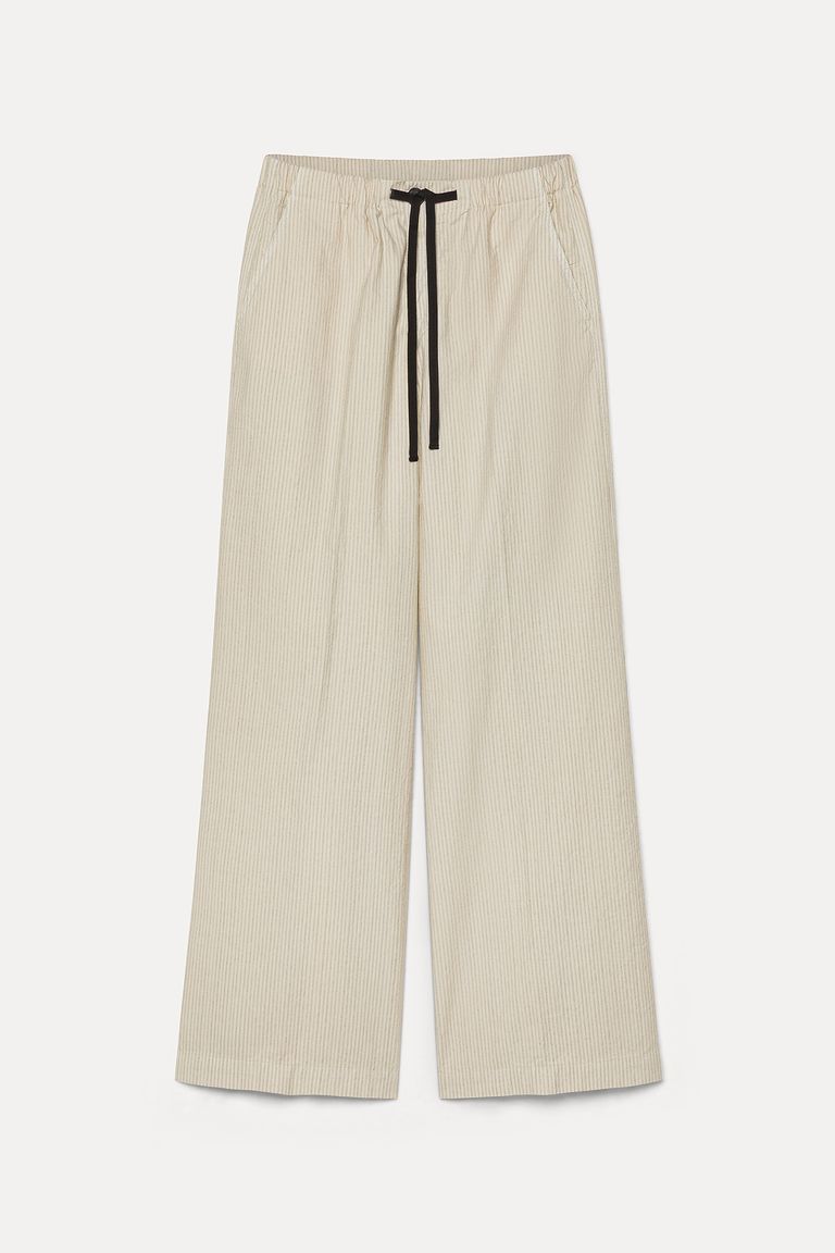 Pinstripe cotton gabardine trousers