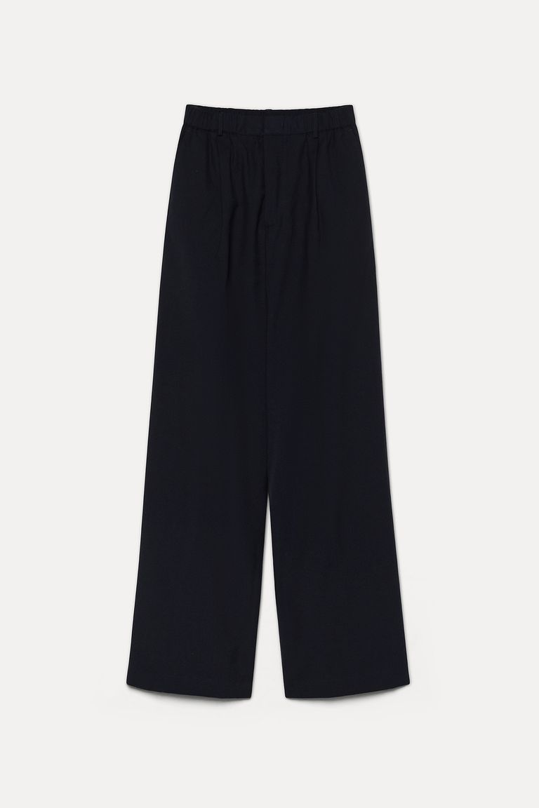 Cotton and wool flannel trousers midnight blue